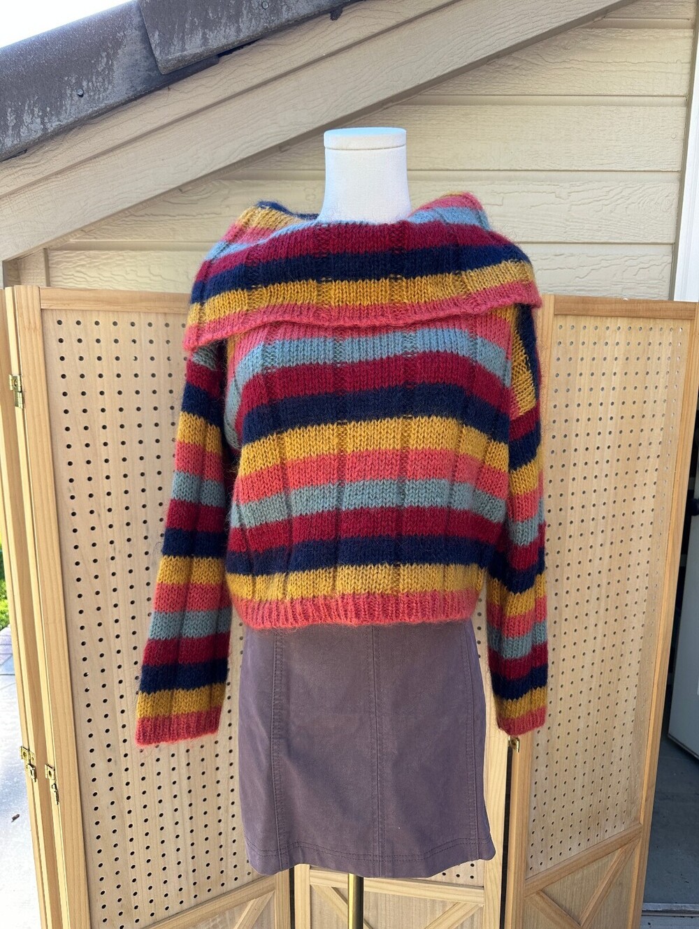 The Limited Vintage 90s Mohair Stripe Sweater Small Rachel Green Fallcore